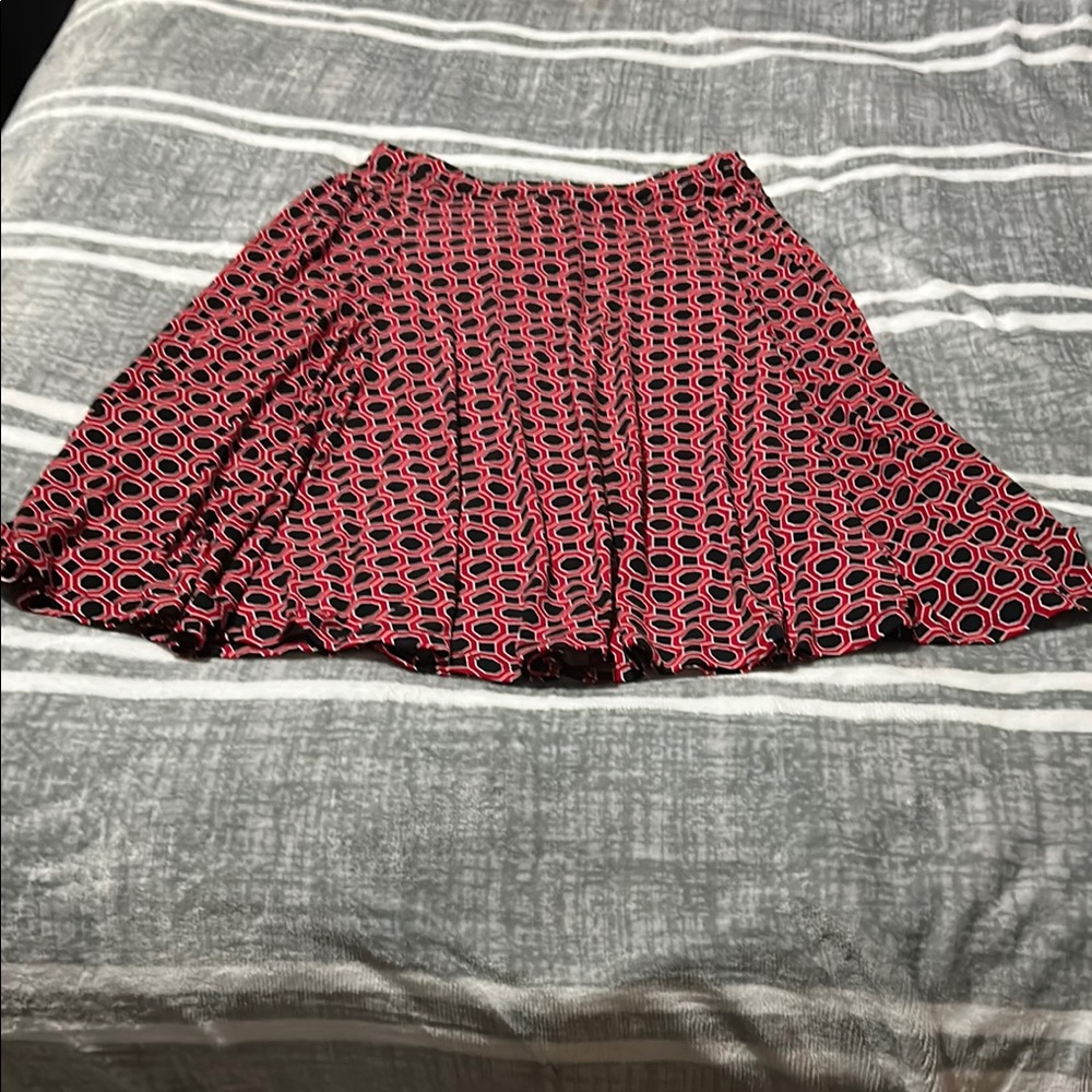 Michael Kors Vibrant Red and Black Skirt